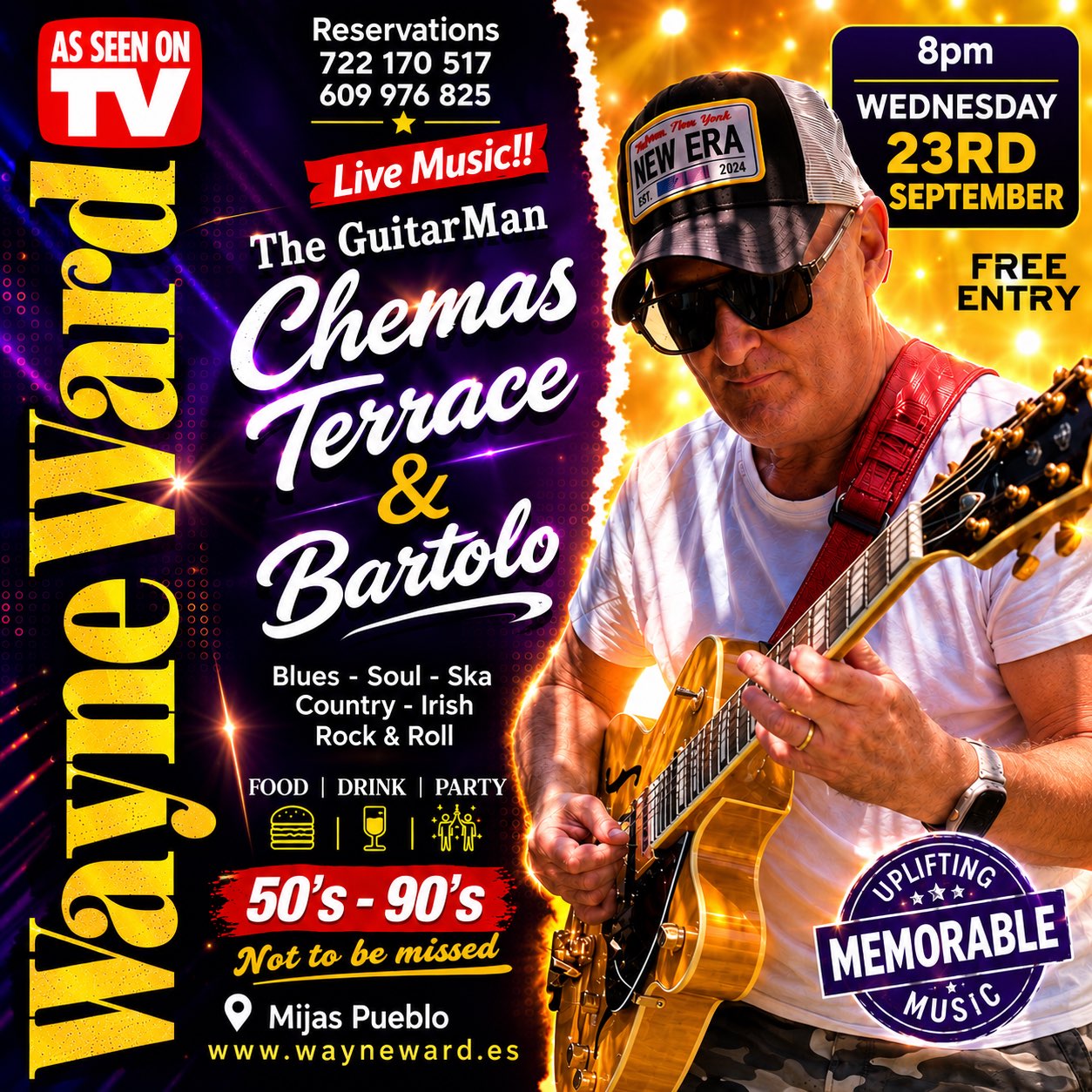 Wayne Ward Live - Chemas Terrace & Bartolo - Mijas Pueblo