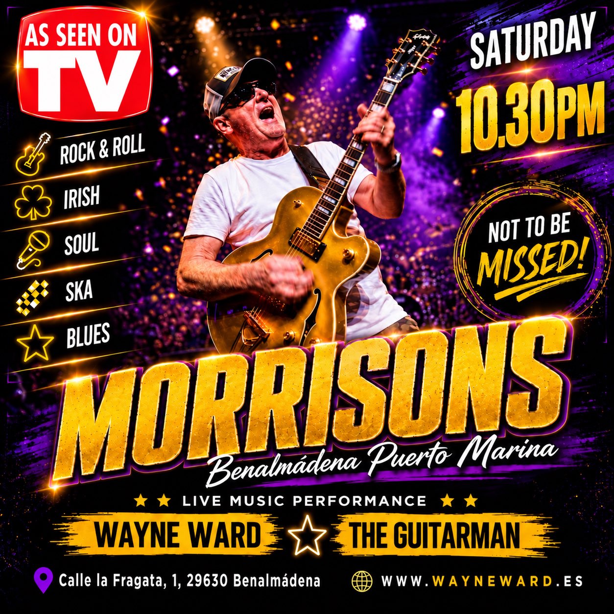 Wayne Ward Live - Morrisons, Benalmadena 10:30pm